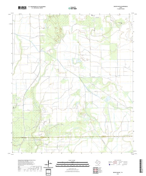 Whites Bayou 2022 topographic map thumbnail