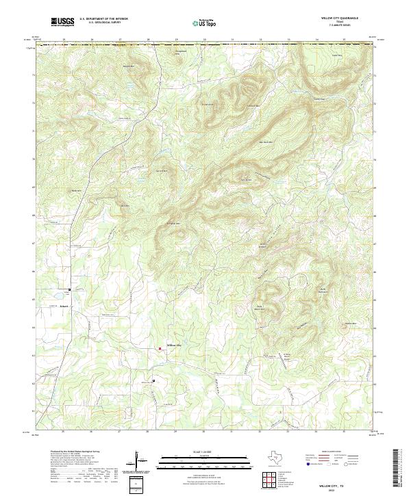 Willow City topographic map thumbnail