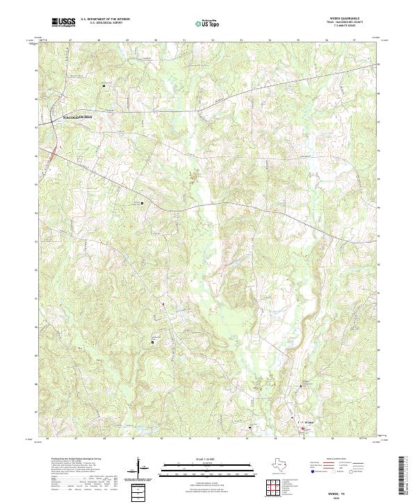 Woden topographic map thumbnail