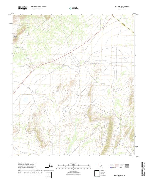 Wolf Camp Hills topographic map thumbnail
