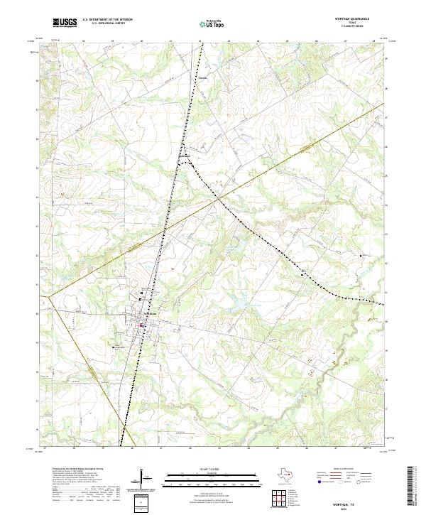 Wortham topographic map thumbnail