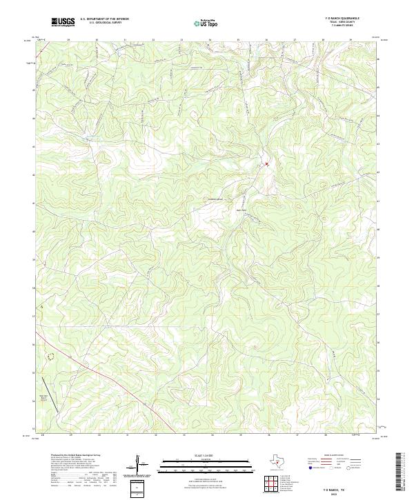 Y O Ranch topographic map thumbnail