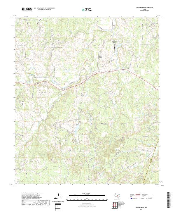 Yeager Creek topographic map thumbnail