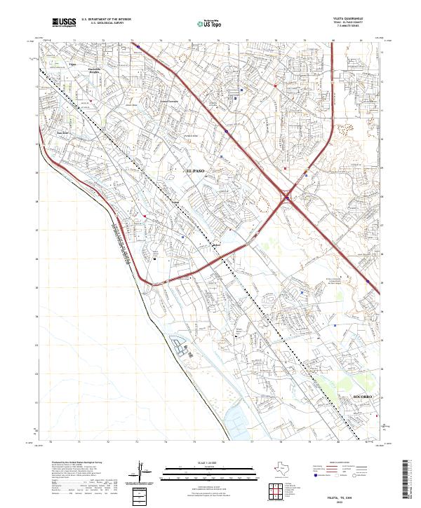 Ysleta topographic map thumbnail
