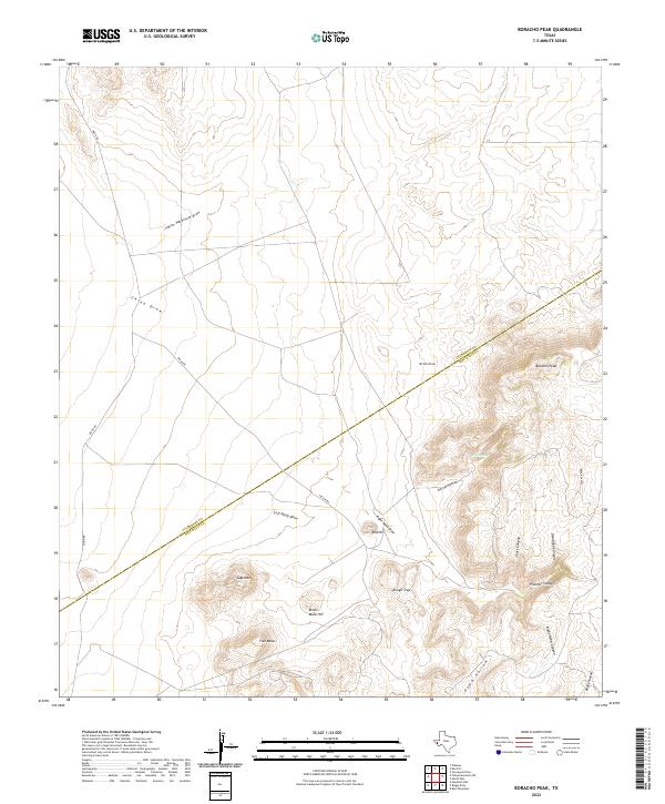 Boracho Peak topographic map thumbnail