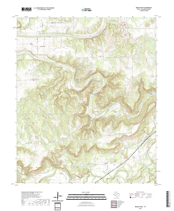 Brazos West topographic map thumbnail