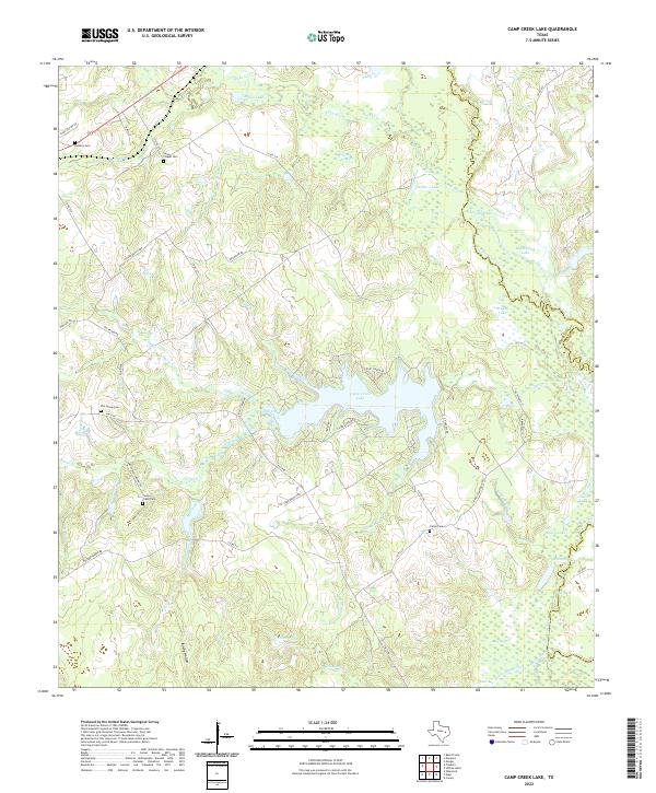 Camp Creek Lake topographic map thumbnail