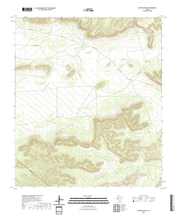 Cap Rock Butte topographic map thumbnail