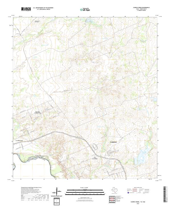 Cuervo Creek 2022 topographic map thumbnail