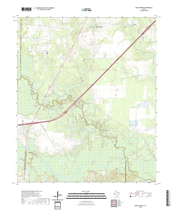 Dalby Springs 2022 topographic map thumbnail