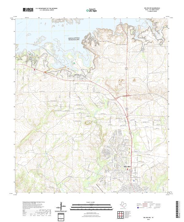 Del Rio NW 2022 topographic map thumbnail