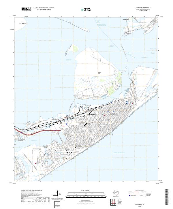 Galveston 2022 topographic map thumbnail