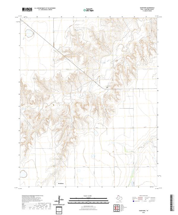 Hansford topographic map thumbnail