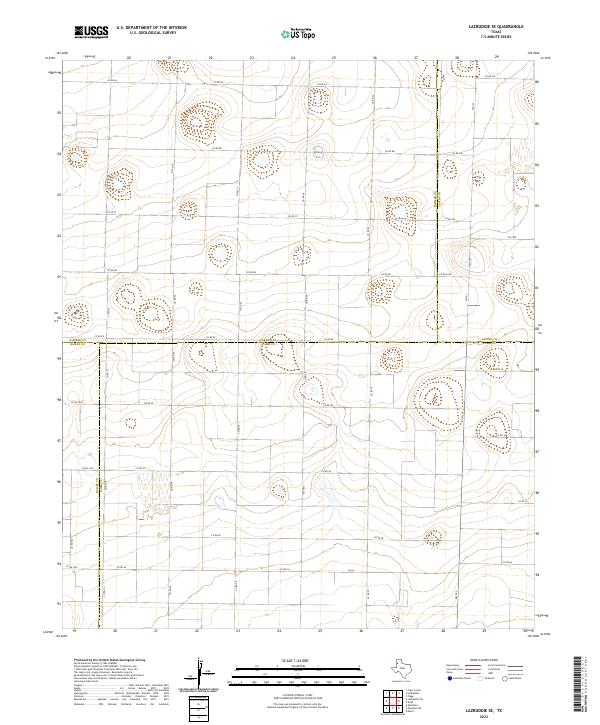 Lazbuddie SE 2022 topographic map thumbnail