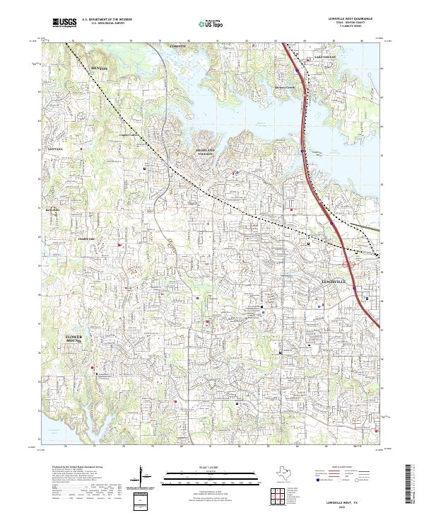 Lewisville West topographic map thumbnail