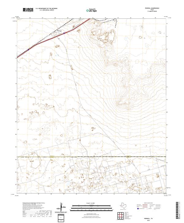 Penwell topographic map thumbnail