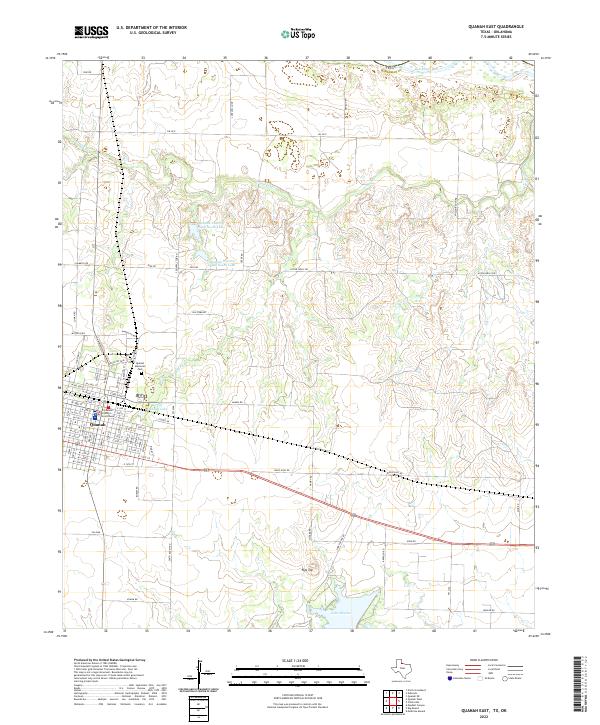 Quanah East topographic map thumbnail