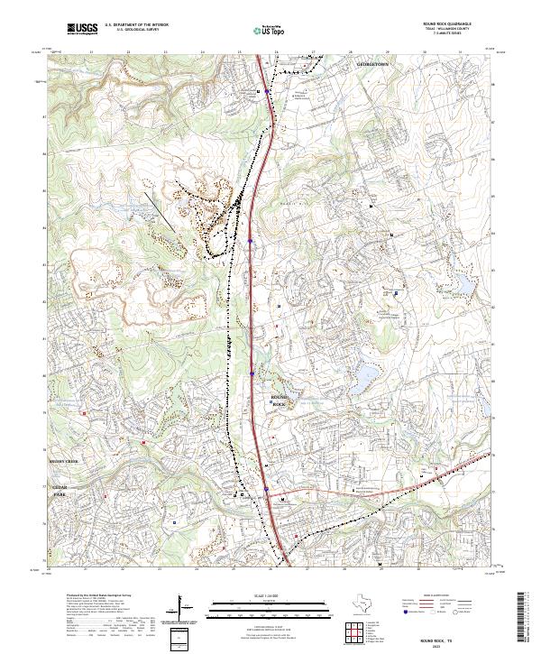 Round Rock topographic map thumbnail