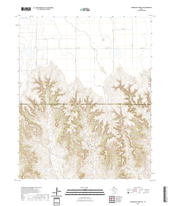 Sourdough Creek SW topographic map thumbnail