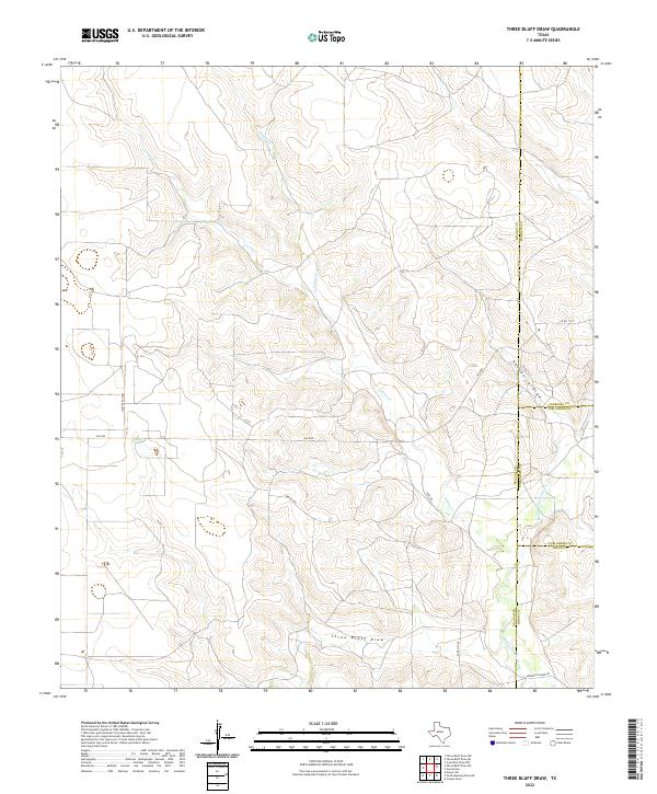 Three Bluff Draw 2022 topographic map thumbnail