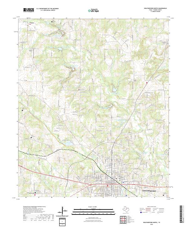 Weatherford North topographic map thumbnail