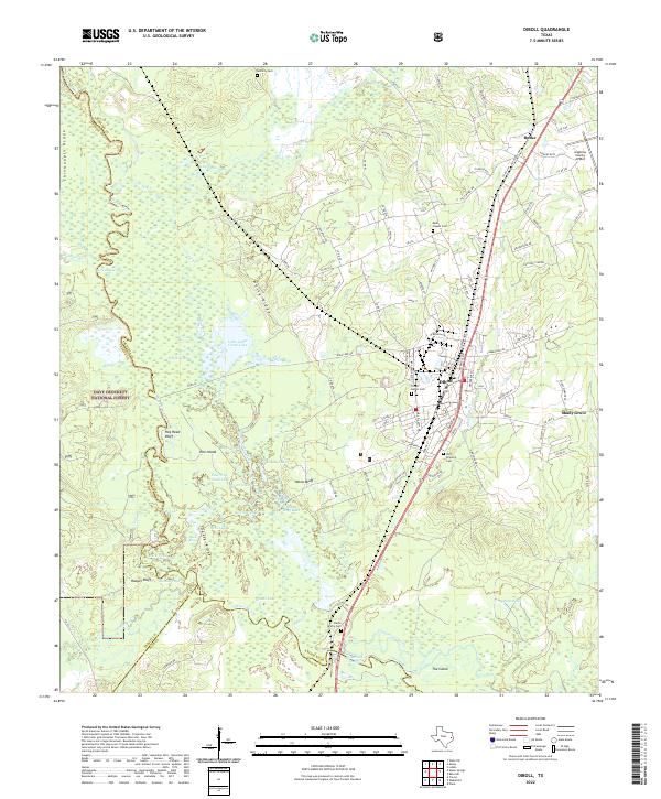 Diboll 2022 topographic map thumbnail