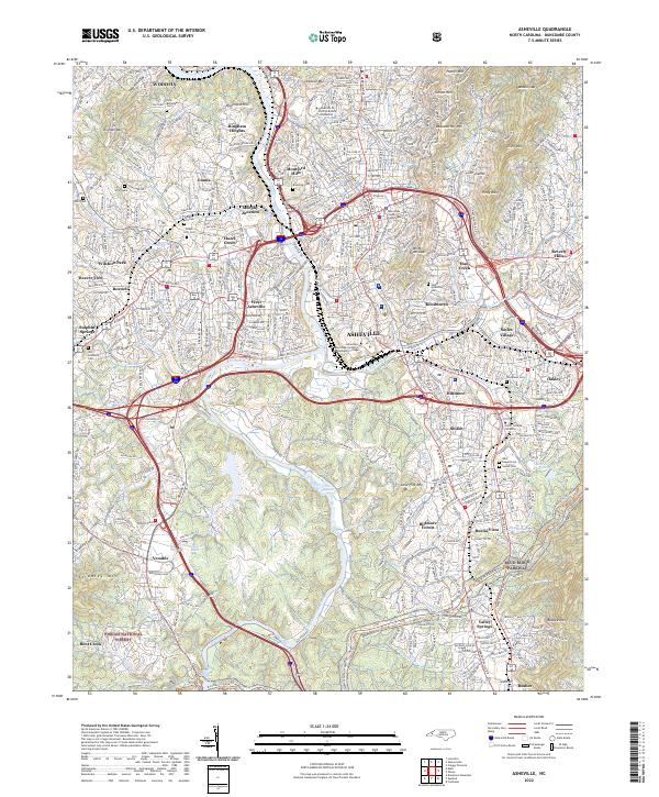 Asheville topographic map thumbnail