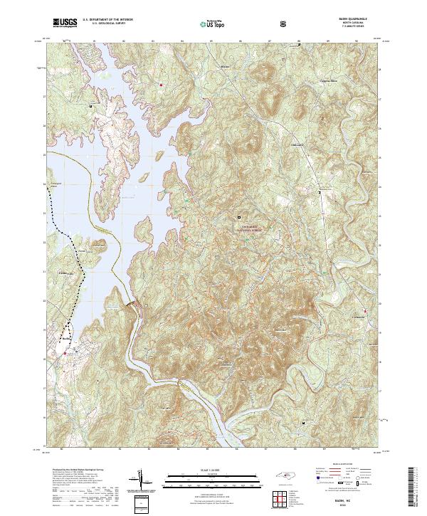 Badin topographic map thumbnail
