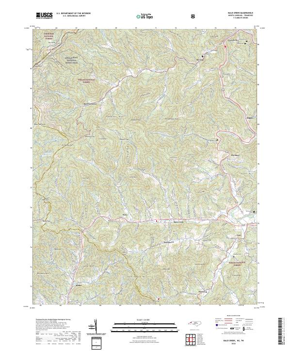 Bald Creek topographic map thumbnail