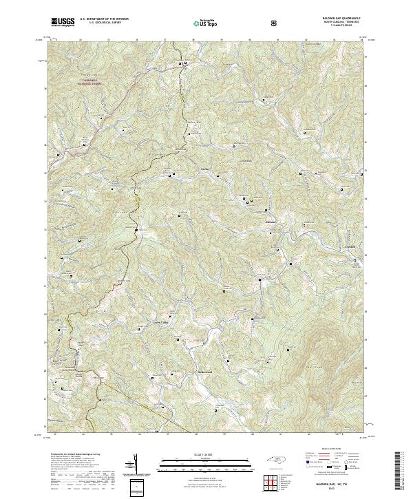 Baldwin Gap topographic map thumbnail