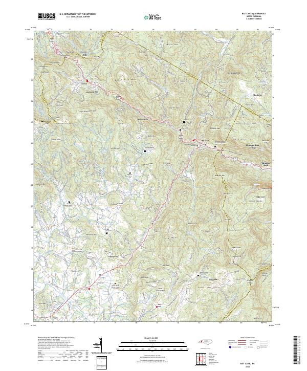 Bat Cave topographic map thumbnail