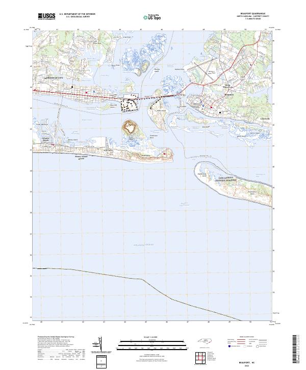 Beaufort topographic map thumbnail
