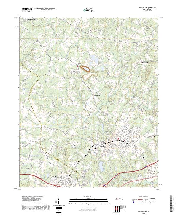 Bessemer City topographic map thumbnail