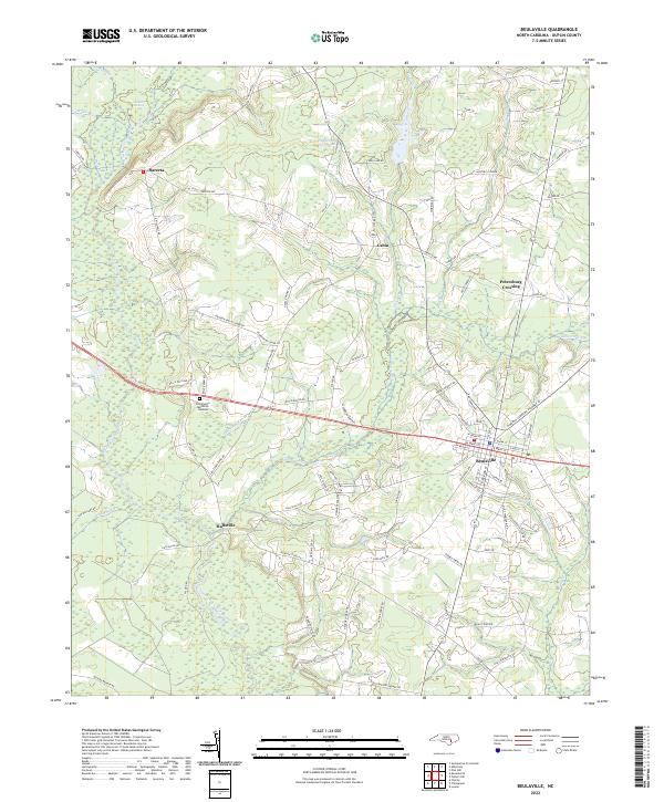 Beulaville topographic map thumbnail