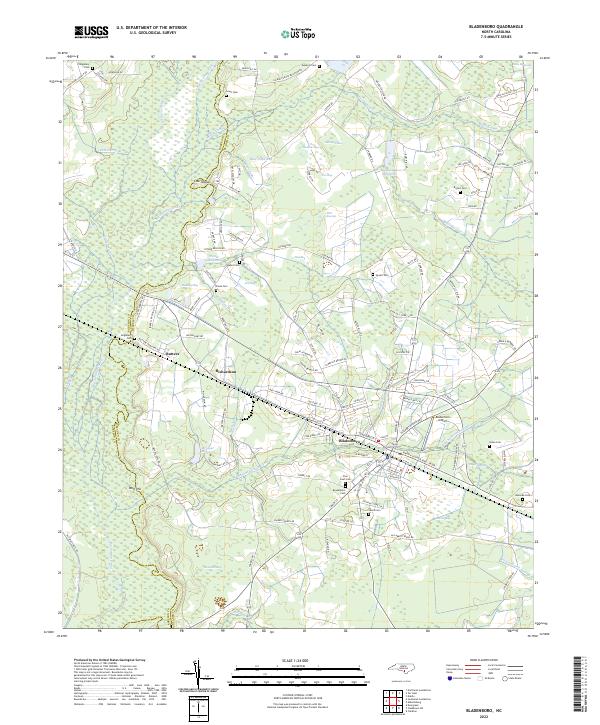 Bladenboro topographic map thumbnail