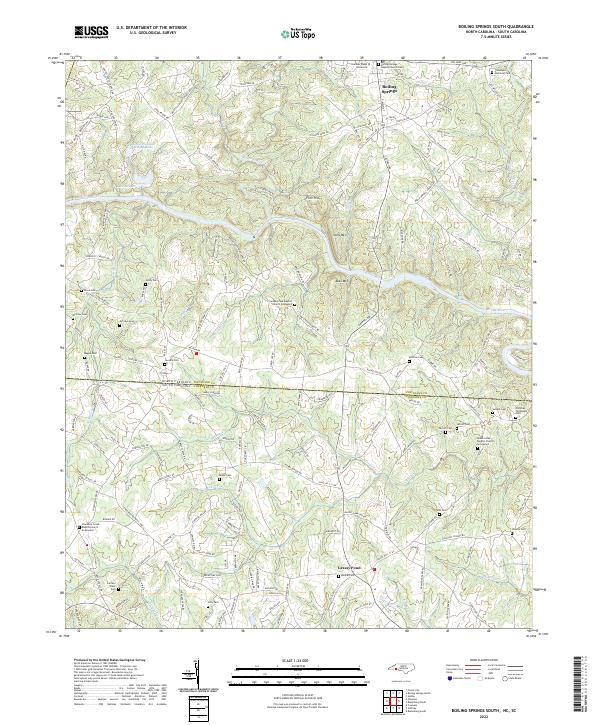 Boiling Springs South topographic map thumbnail