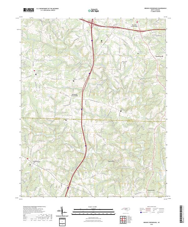 Brooks Crossroads topographic map thumbnail
