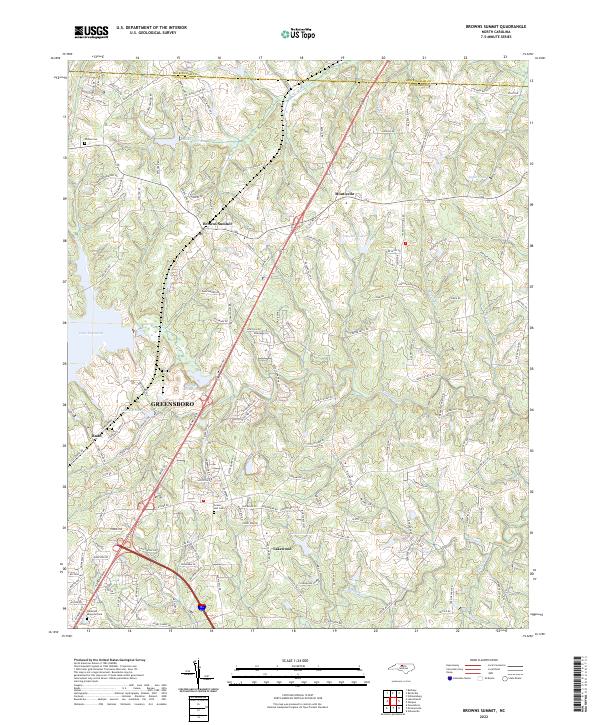 Browns Summit topographic map thumbnail