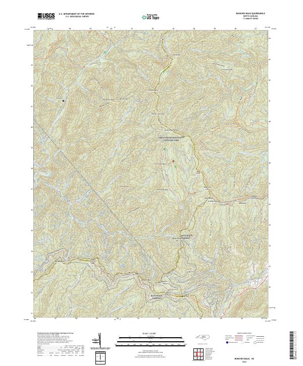 Bunches Bald topographic map thumbnail