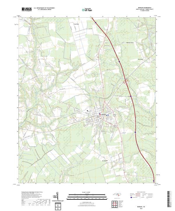 Burgaw topographic map thumbnail