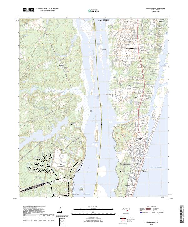 Carolina Beach topographic map thumbnail