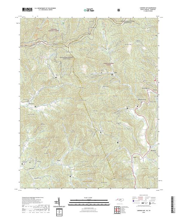 Carvers Gap topographic map thumbnail