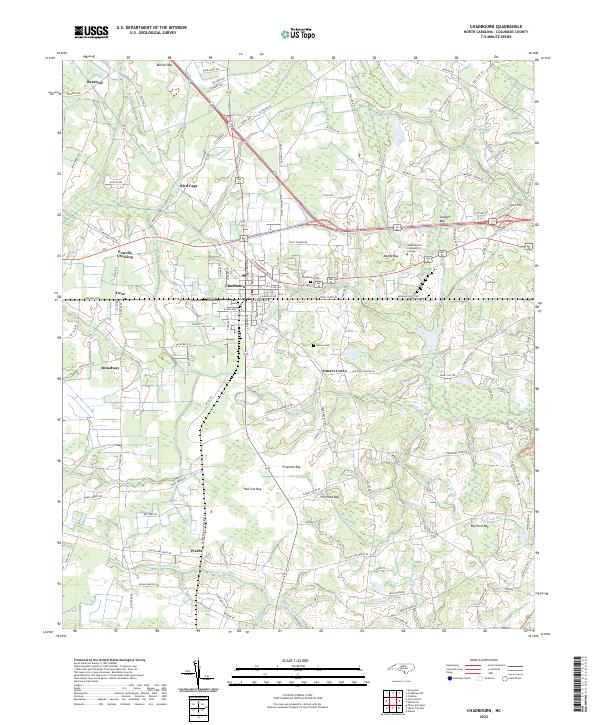 Chadbourn topographic map thumbnail