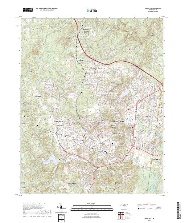 Chapel Hill topographic map thumbnail