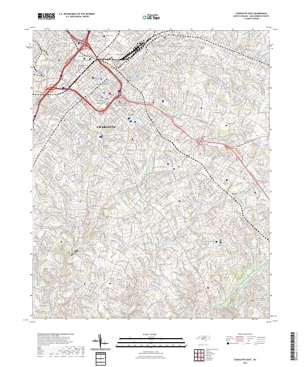 Charlotte East topographic map thumbnail