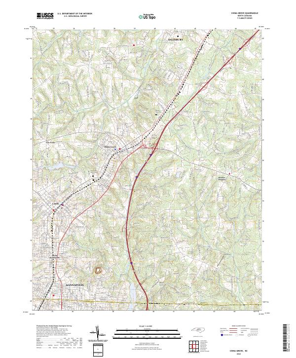 China Grove topographic map thumbnail