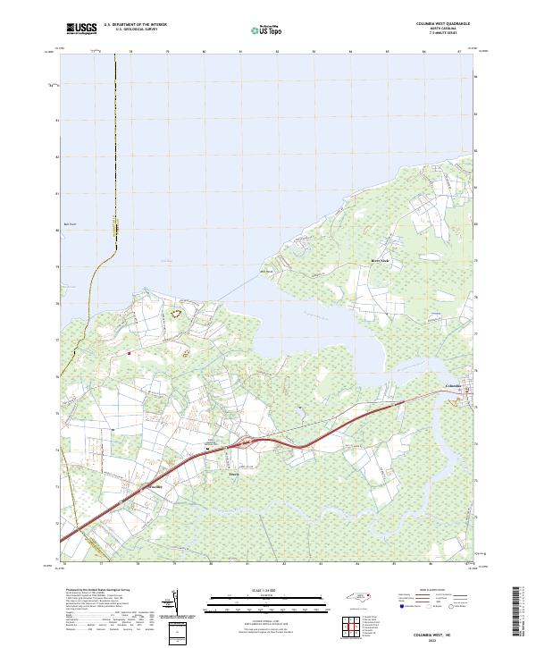 Columbia West topographic map thumbnail