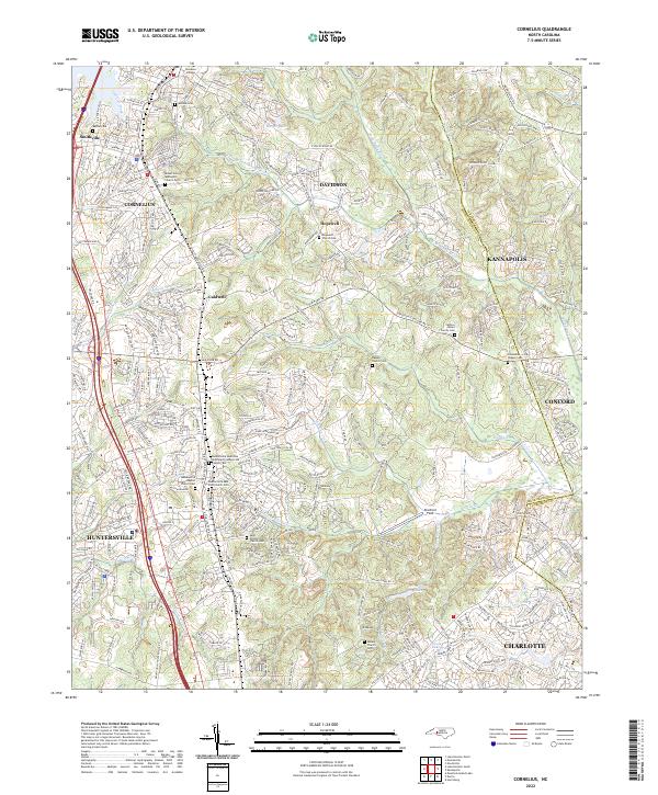 Cornelius topographic map thumbnail