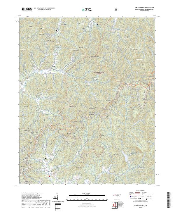 Craggy Pinnacle topographic map thumbnail