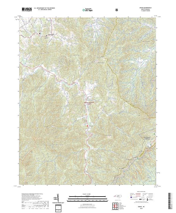 Cruso topographic map thumbnail